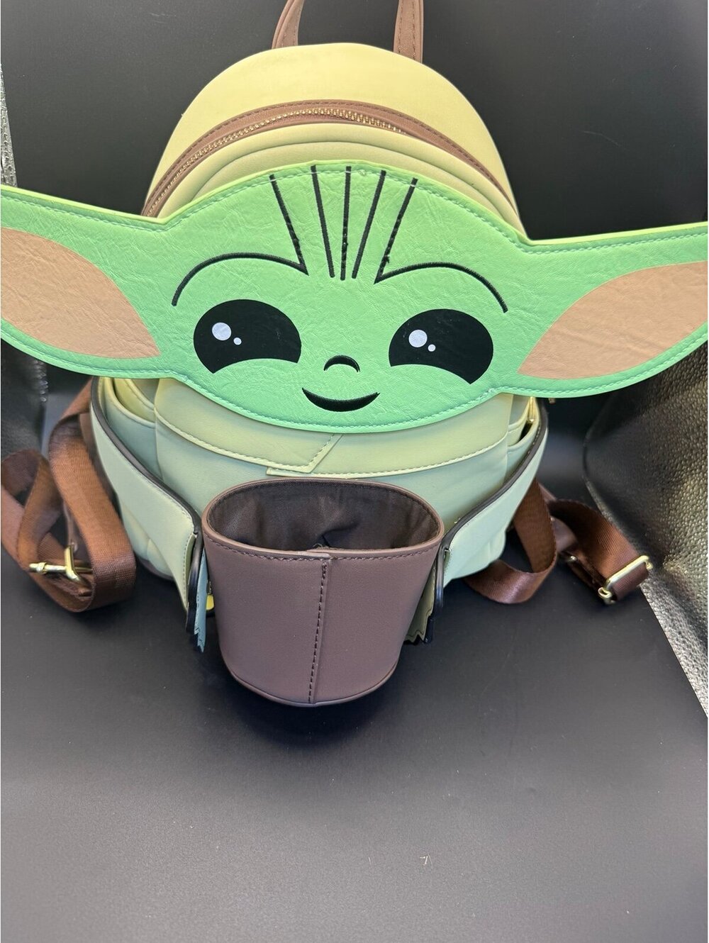 Loungefly Star Wars Grogu Baby Yoda Mini Backpack Green Brown Large Ears